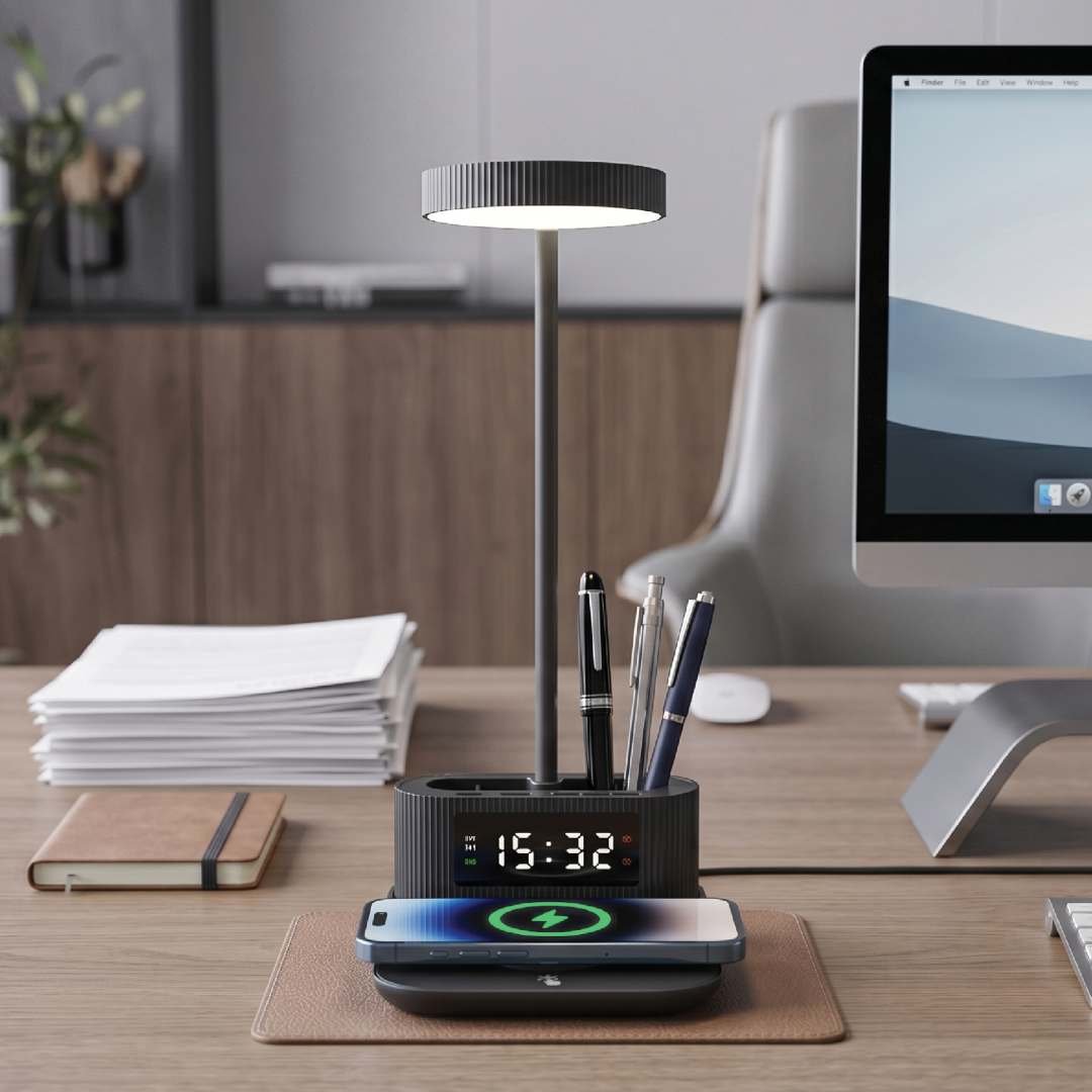 VELTRIX 6-in-1 Multifunctional Desk Lamp Black - Image 4