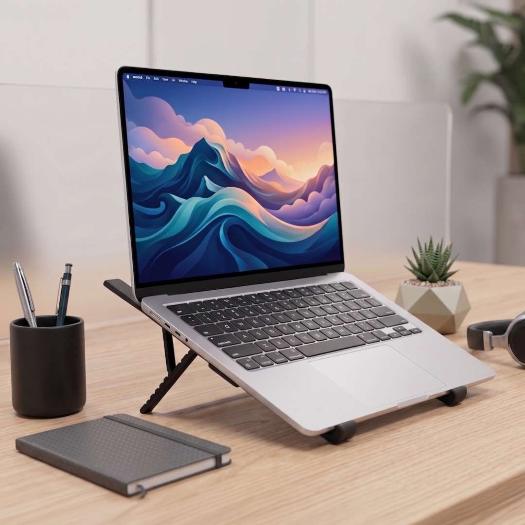 MALIN @memorii Portable Aluminium Laptop Stand Black - Image 6