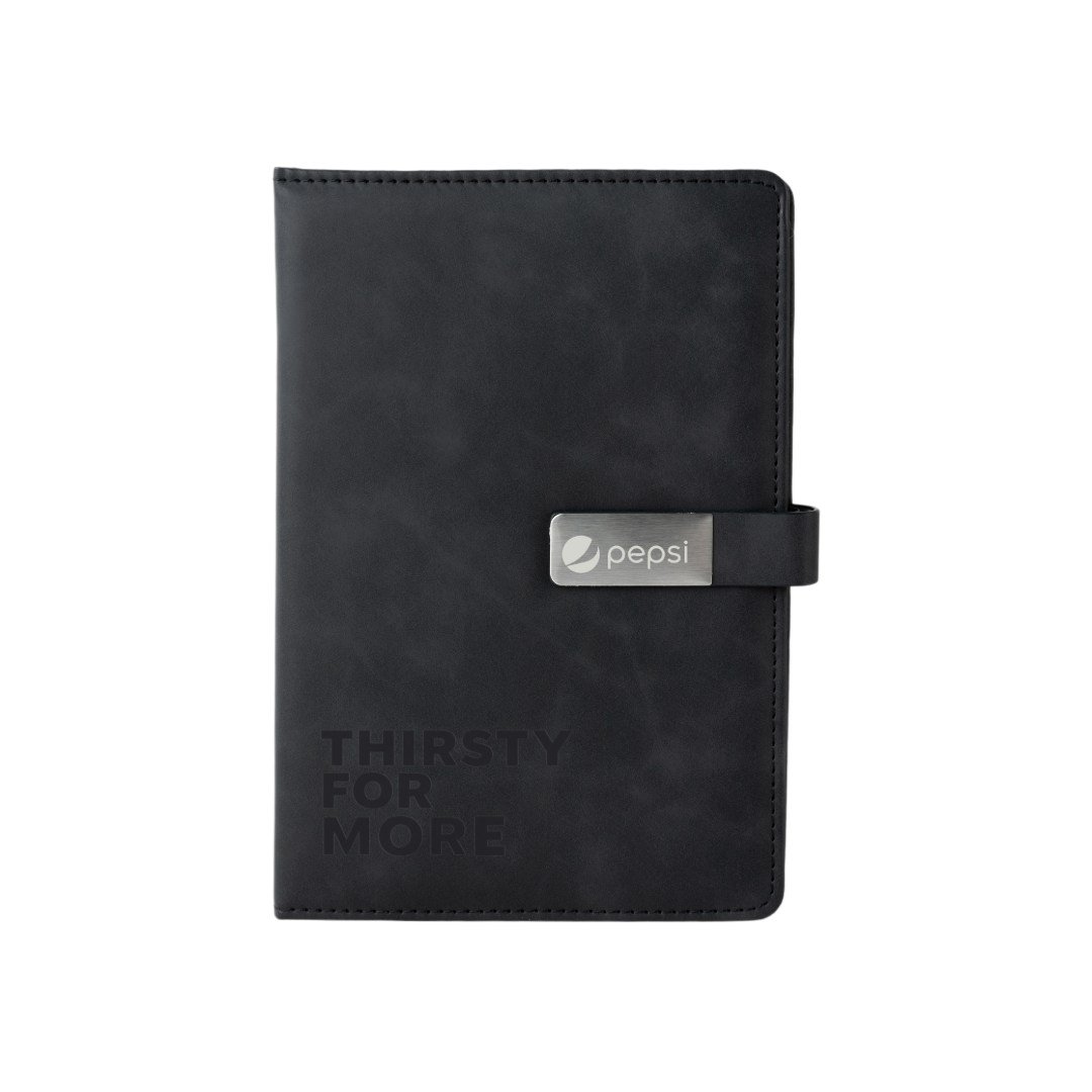 WINDSOR A5 PU Magnet Closure Notebook Black - Image 4