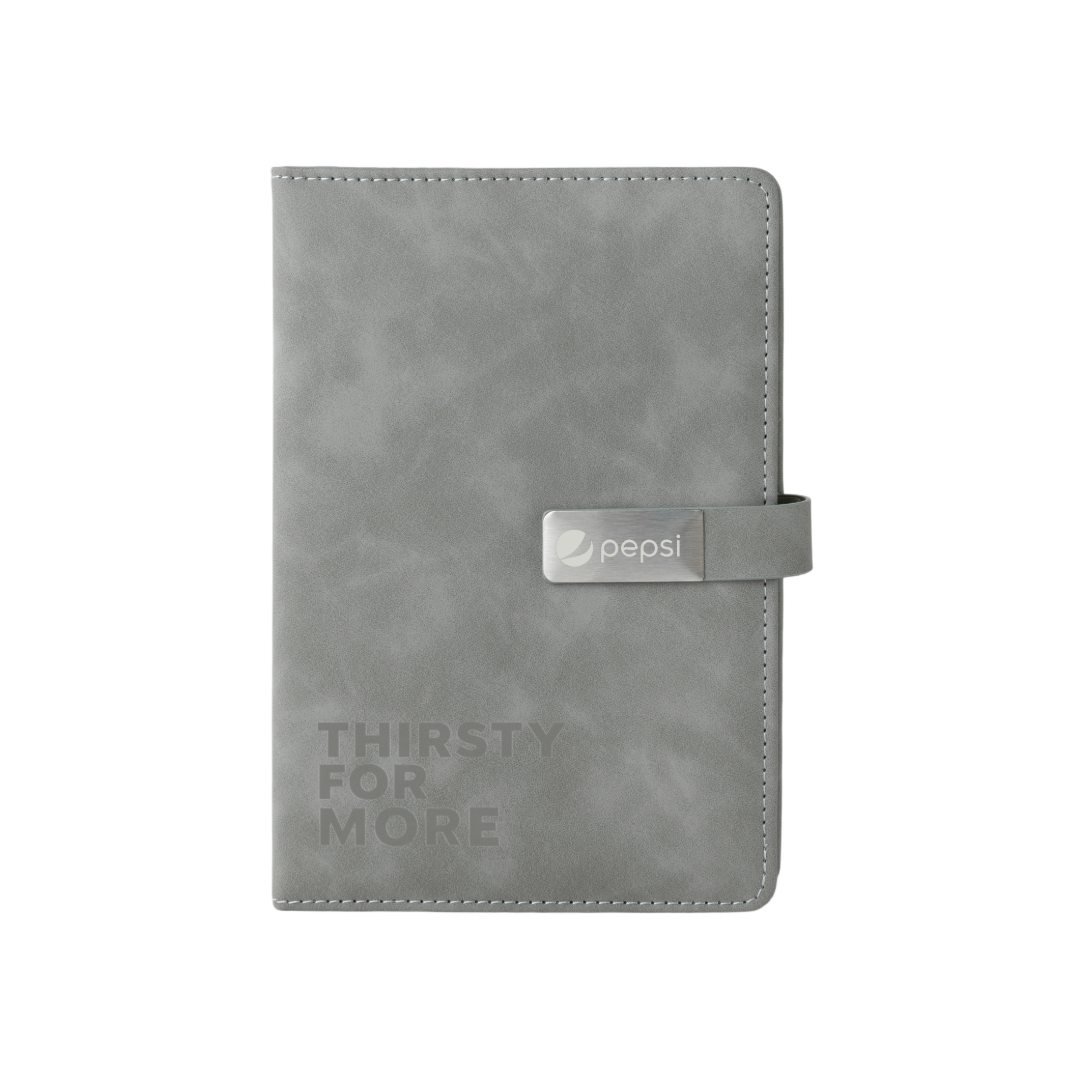 WINDSOR A5 PU Magnet Closure Notebook Grey - Image 4