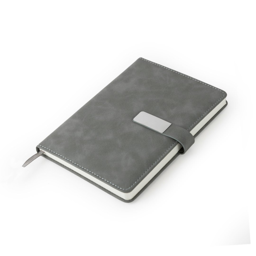 WINDSOR A5 PU Magnet Closure Notebook Grey - Image 2