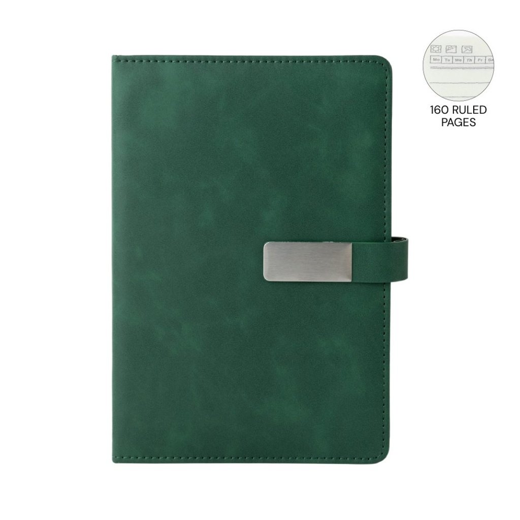 WINDSOR A5 PU Magnet Closure Notebook Green