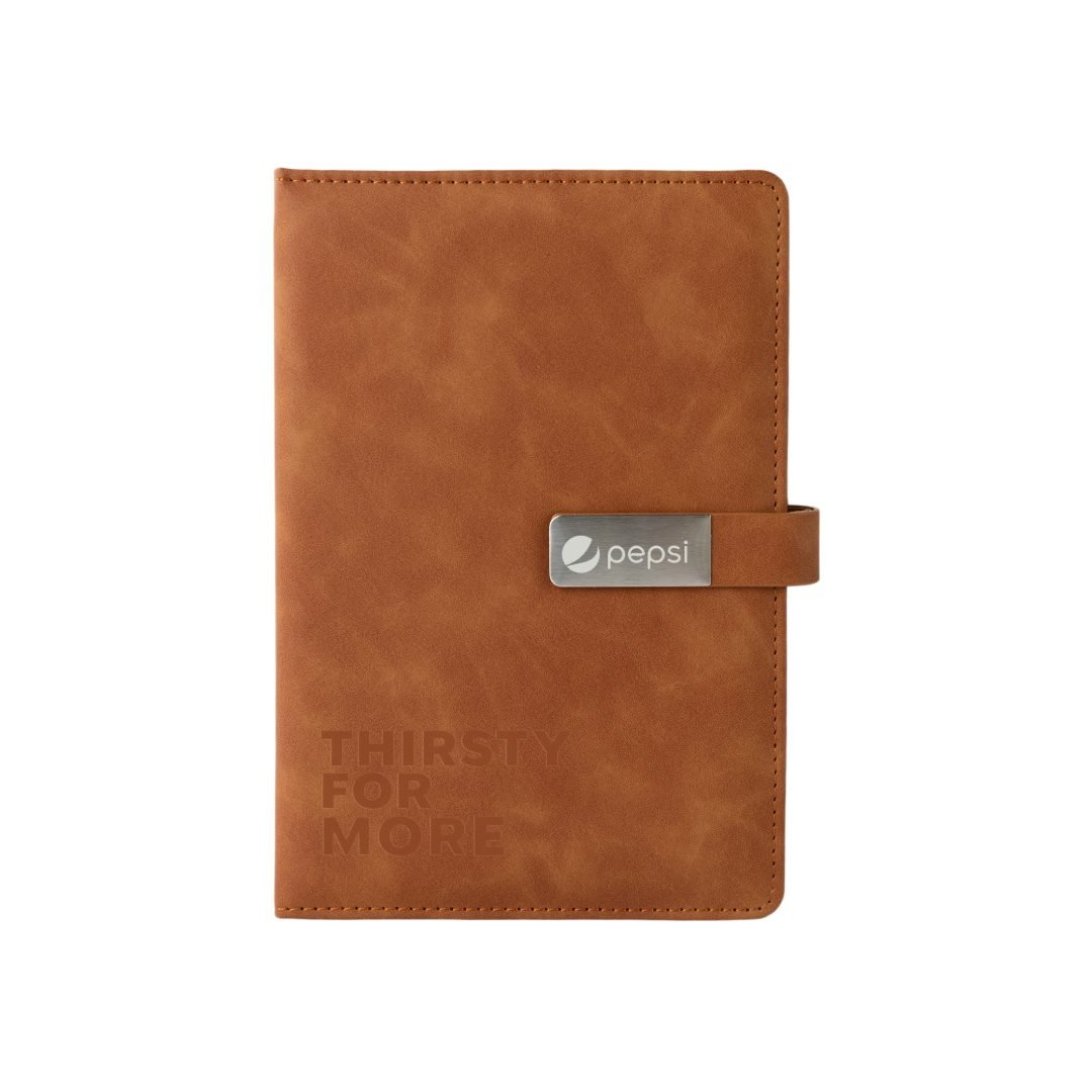 WINDSOR A5 PU Magnet Closure Notebook Tan - Image 4