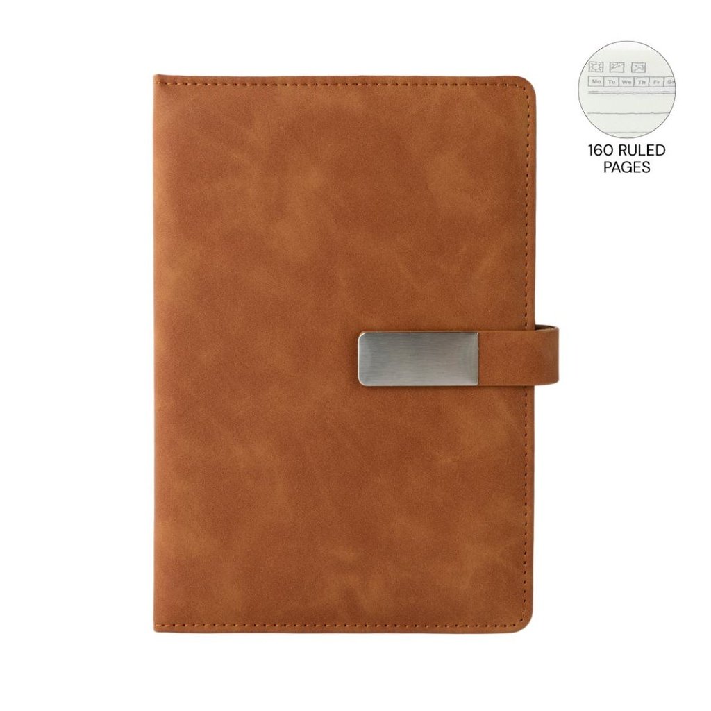WINDSOR A5 PU Magnet Closure Notebook Tan