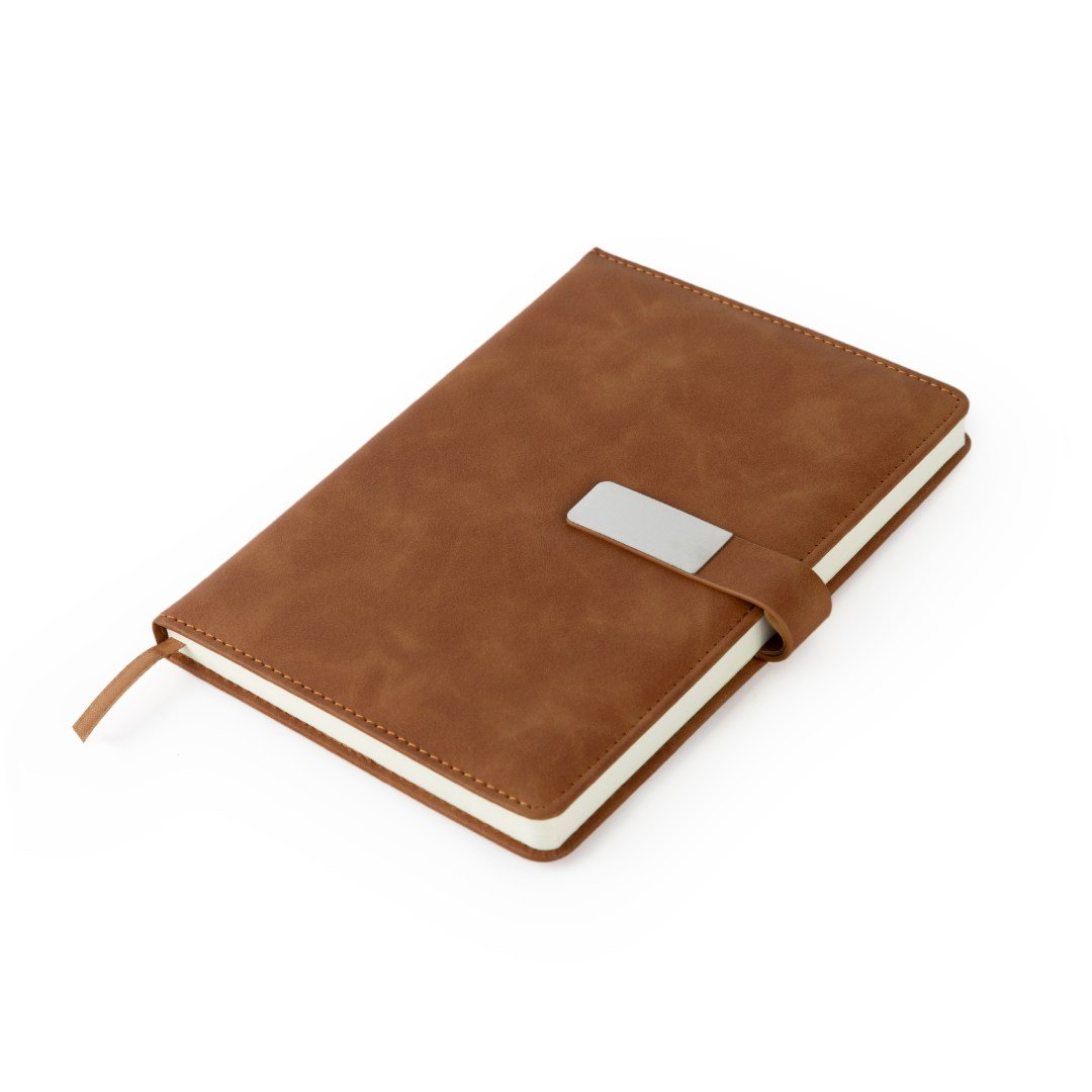 WINDSOR A5 PU Magnet Closure Notebook Tan - Image 2