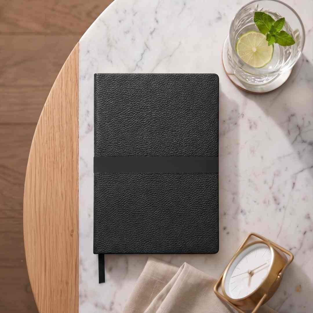 ROVENA A5 PU Soft Cover Notebook Black - Image 5