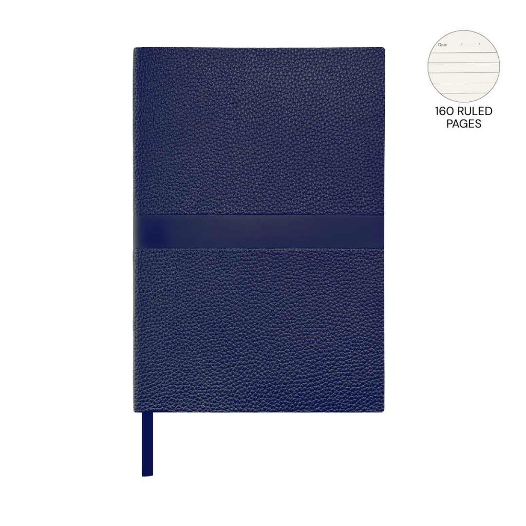 ROVENA A5 PU Soft Cover Notebook Navy Blue
