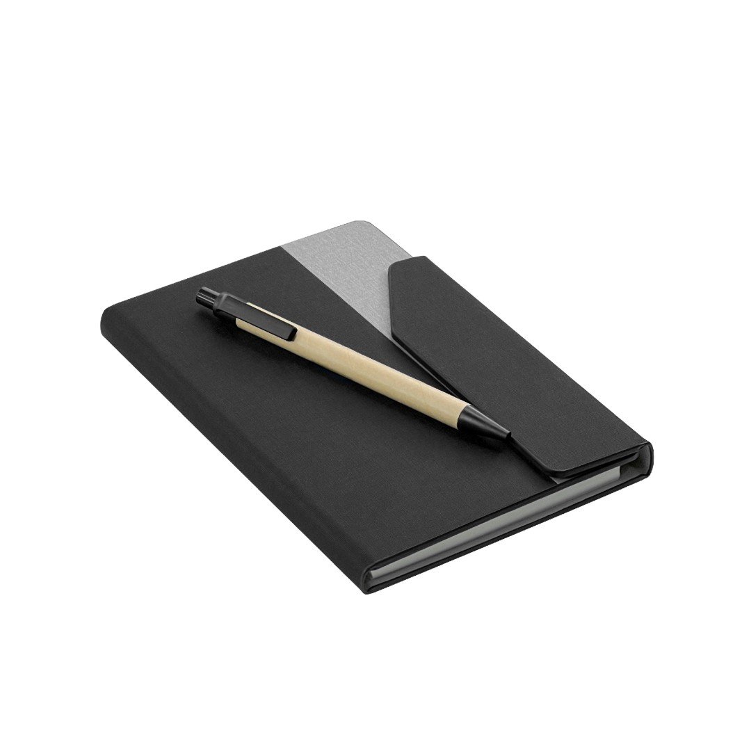 CARLO Notepad with Pen and Sticky Note Black - Image 2